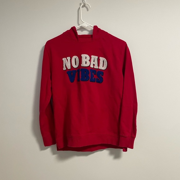 Red Kids /Boys Zara Hoodie with 'No Bad Vibes' Design - Picture 1 of 12